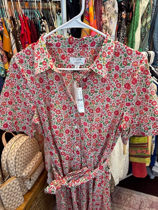 J Crew Belted floral shirt dress in Liberty Danjo Floral - Picture 5 of 5